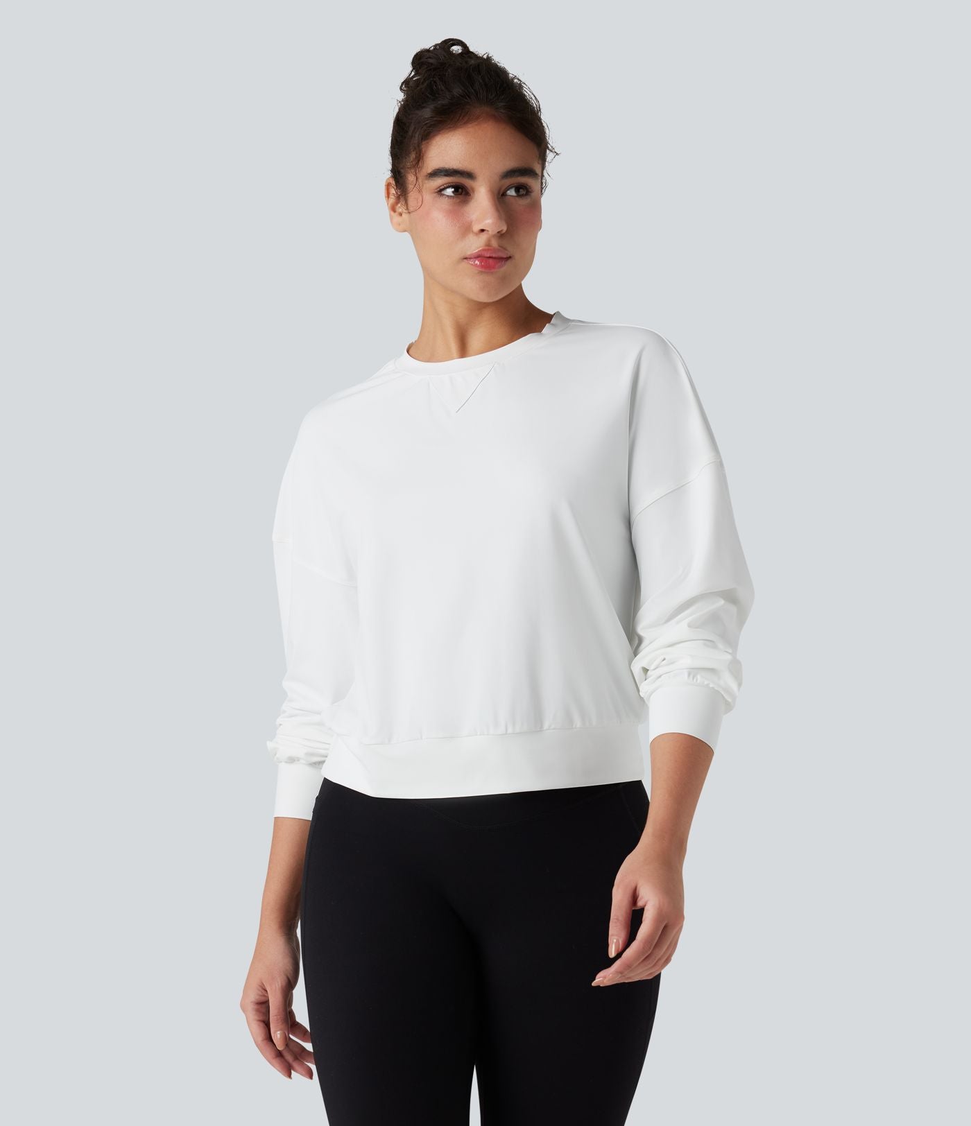 Haut de sport yoga col rond manches longues
