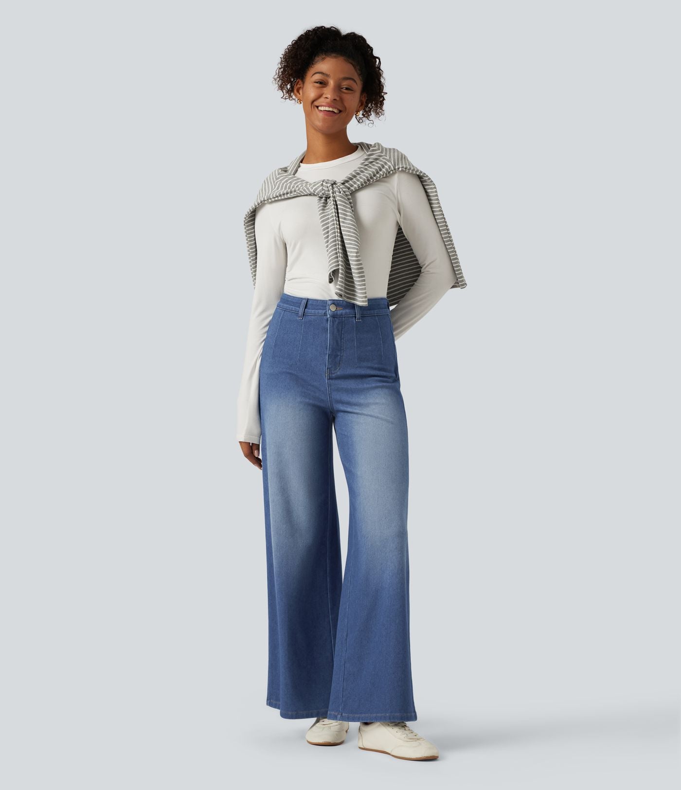 Jean large Halara Flex™ taille haute gainant avec poches