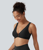 Haut de bikini à décolleté en V profond avec brassière intégrée