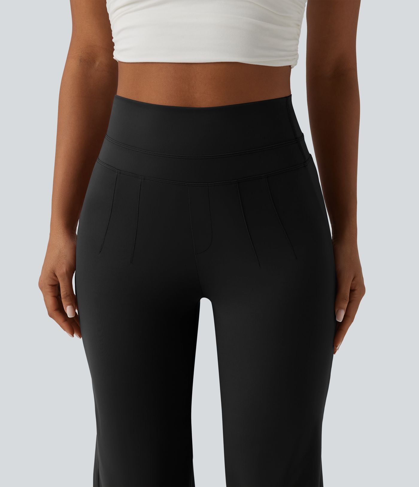 Pantalon droit décontracté gainant à séchage rapide effet frais InstantCool taille haute avec poches