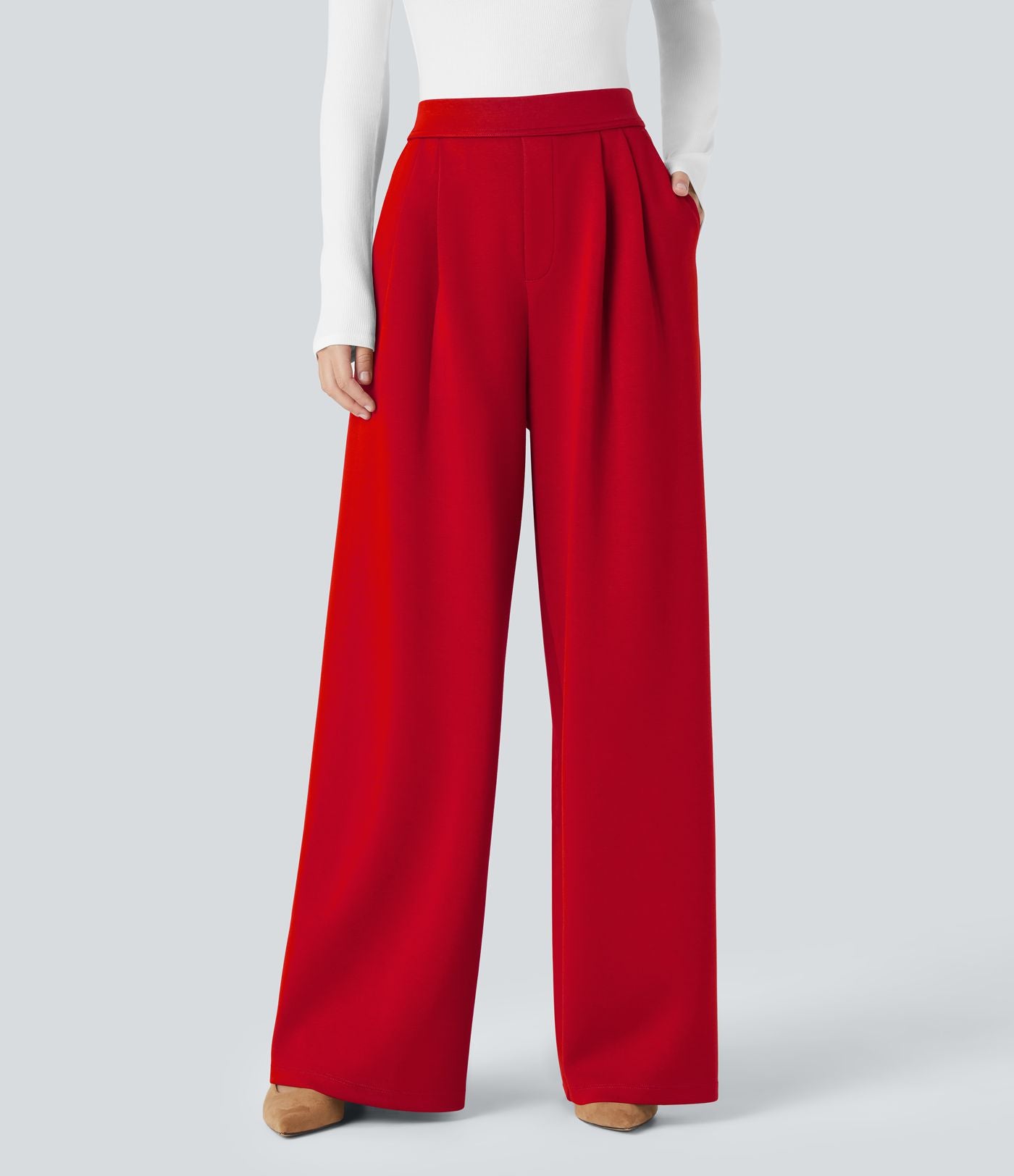 Pantalon de travail Halara Flex™ ample taille haute avec poches