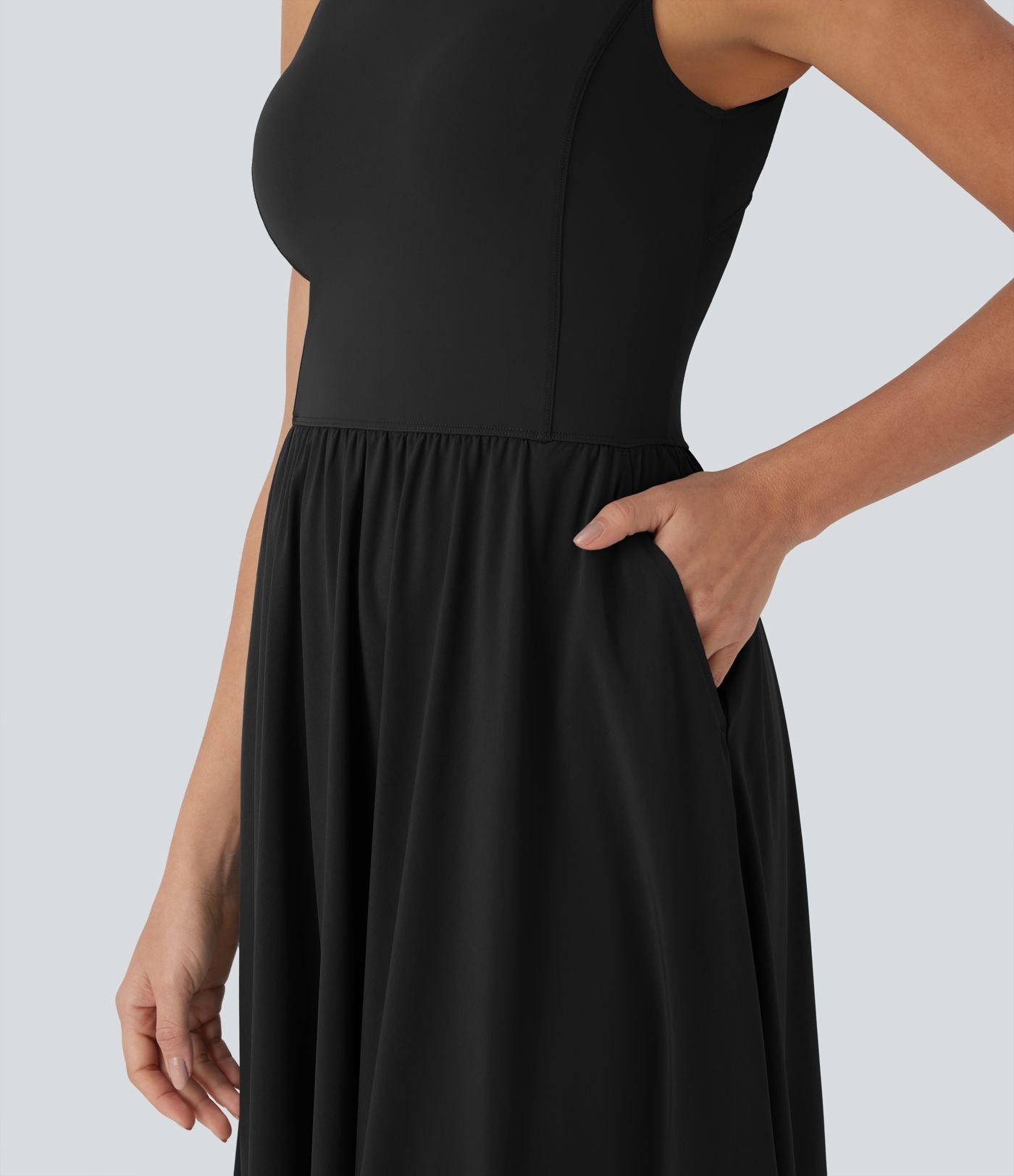 Robe active mi-longue sans manches Breezeful™ avec découpes, séchage rapide, fluide et poches pour camping