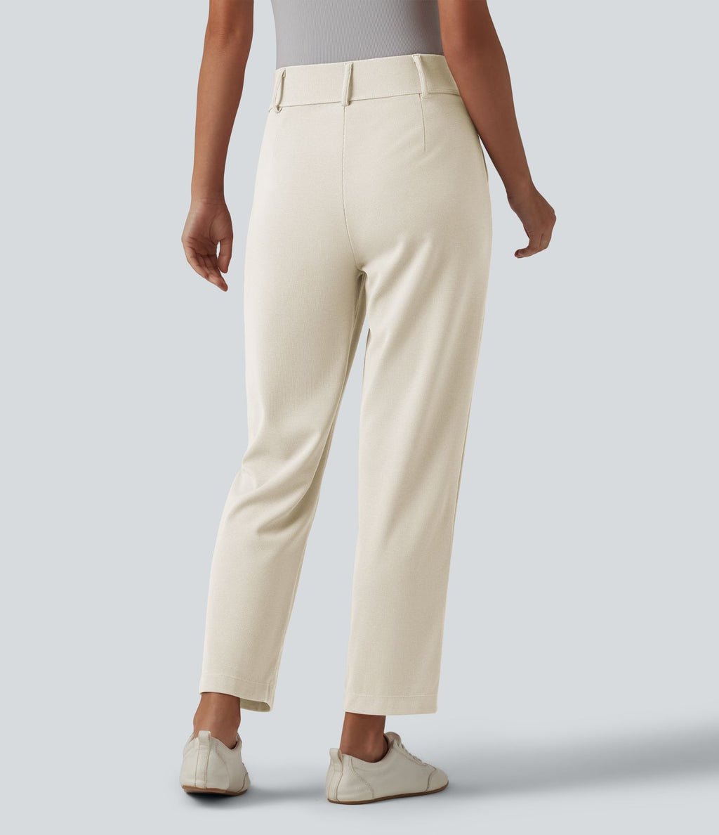 Halara Flex™ Pantalon tailleur fuselé taille haute en tissu gaufré avec poches