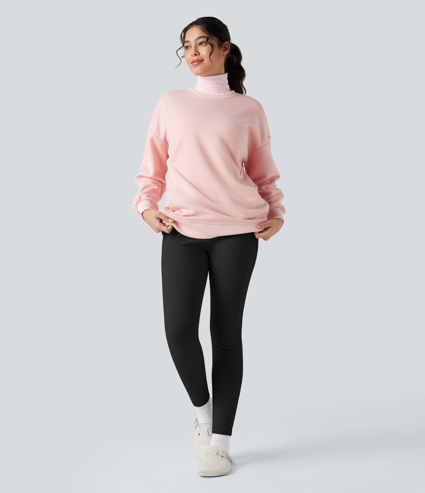 Legging détente côtelé 7/8 taille haute avec poches
