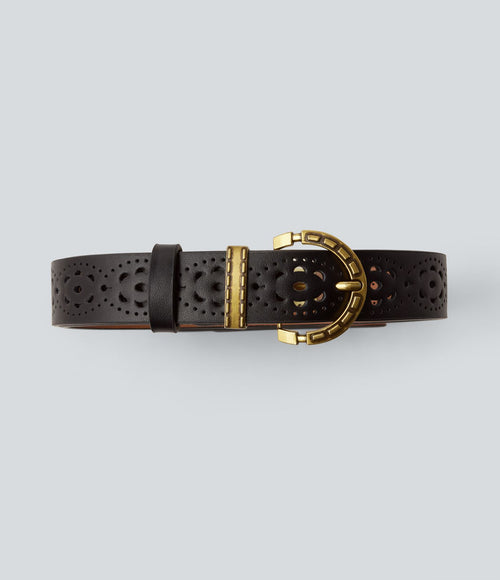 Ceinture ajourée à boucle métallique