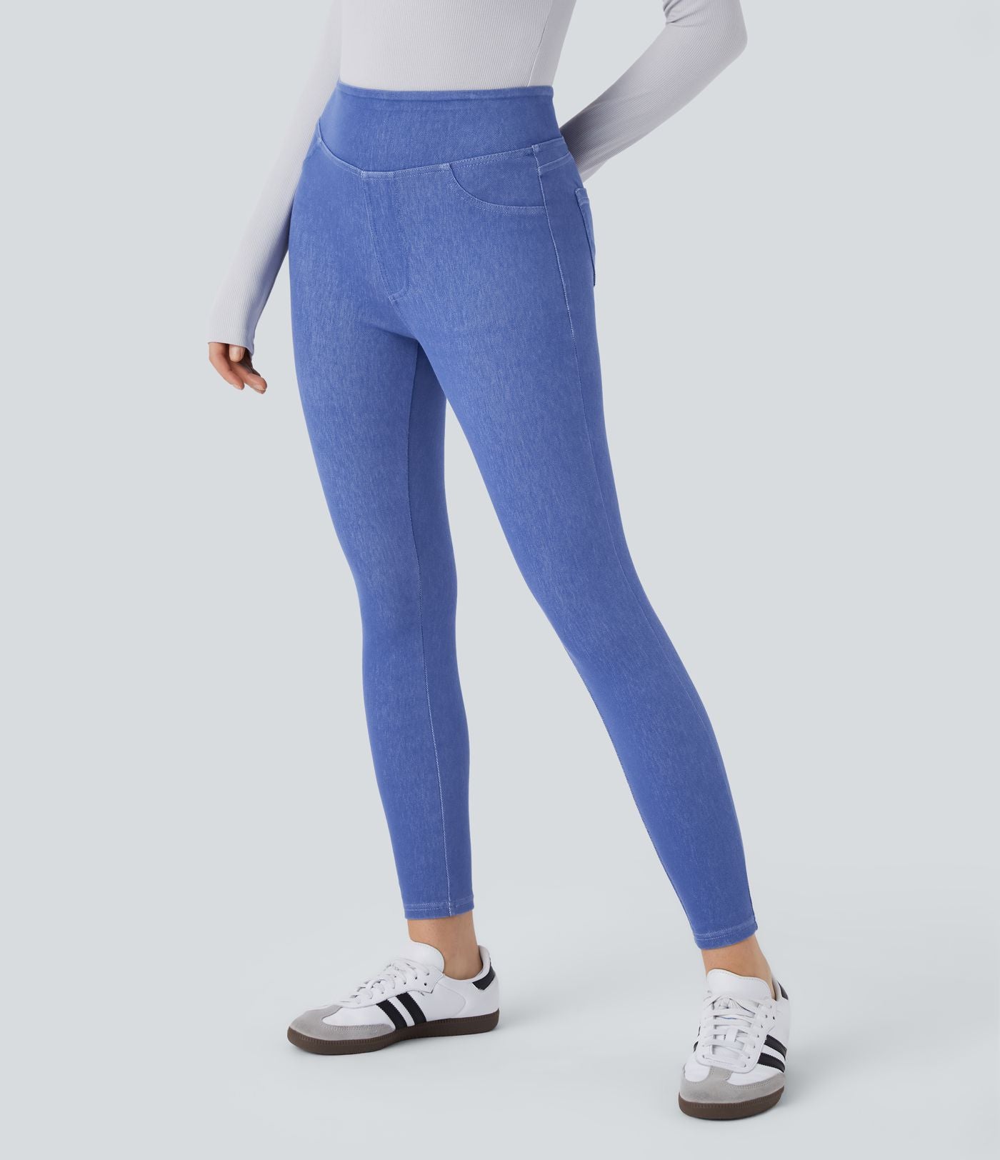 Halara Flex™ Jegging Casual Tricot Extensible Coloré Taille Haute Poches Arrière Latérales