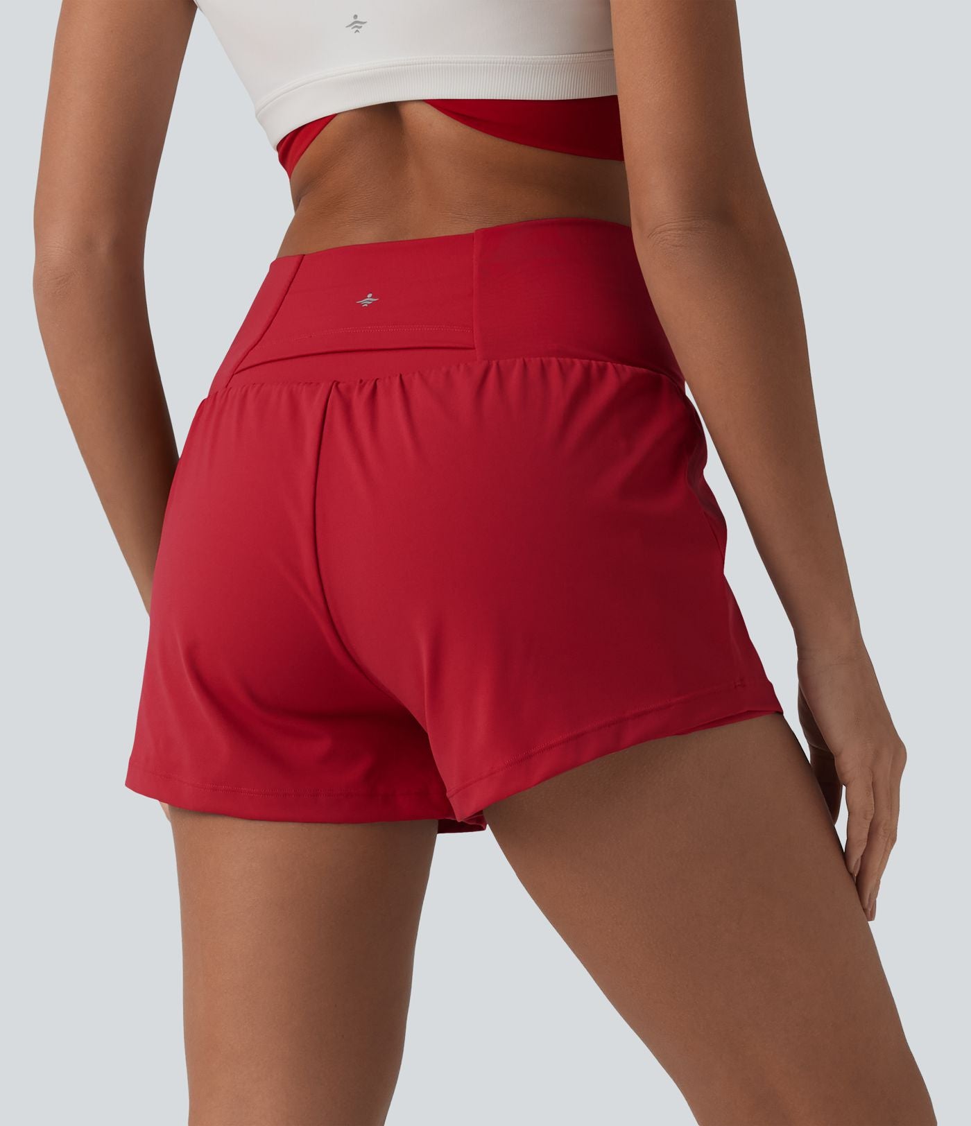 Short de yoga 2-en-1 SoftlyZero™ Airy croisé taille haute 7,5 cm effet frais InstantCool avec poches