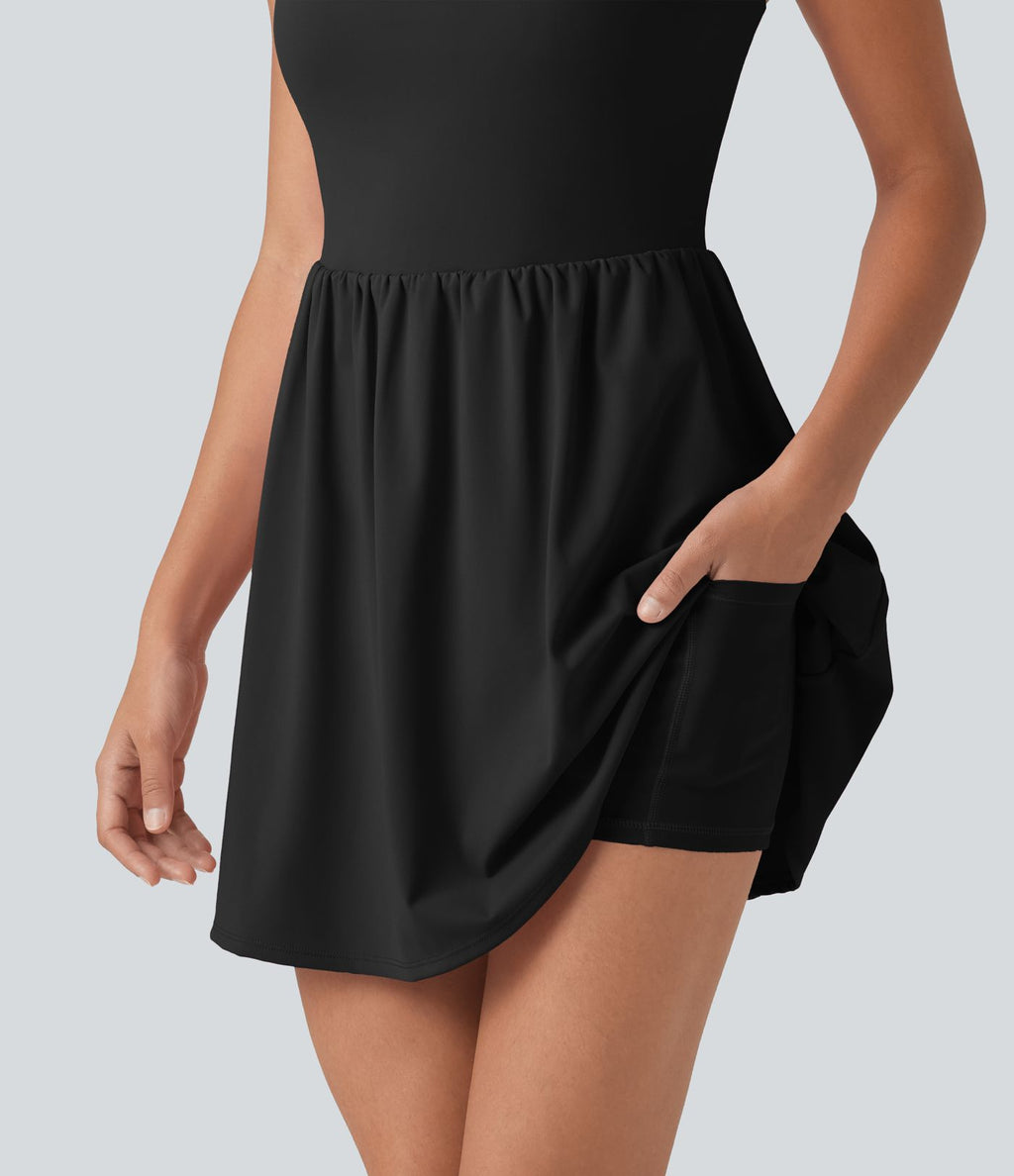 Robe-short mini SoftlyZero™ Plush à encolure cœur avec coussinets amovibles, poches et bonnets B à E, accès facile Easy Peasy