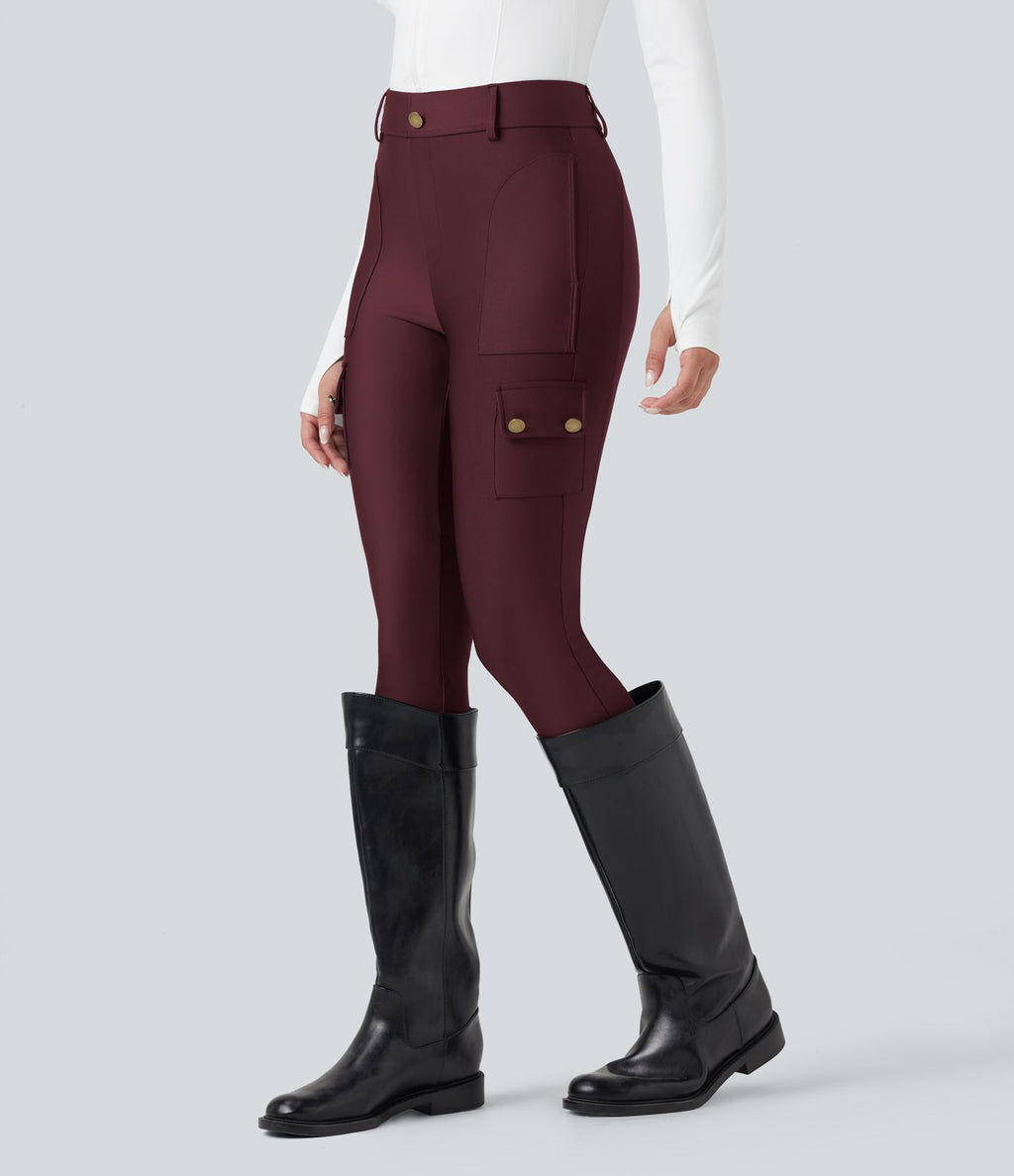Legging 7/8 brillant taille haute avec poches
