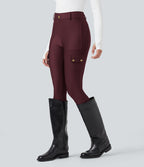 Legging 7/8 brillant taille haute avec poches