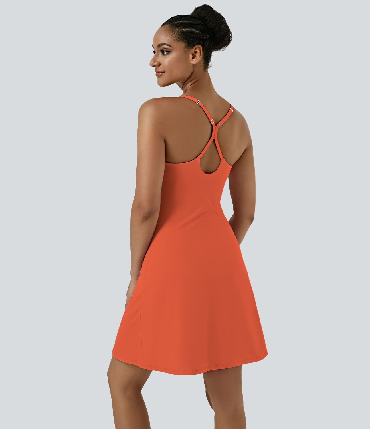 Softlyzero™ Airy Robe Sport de Yoga Plus Longue Dos Nu Découp Bretelles Réglables et Poches