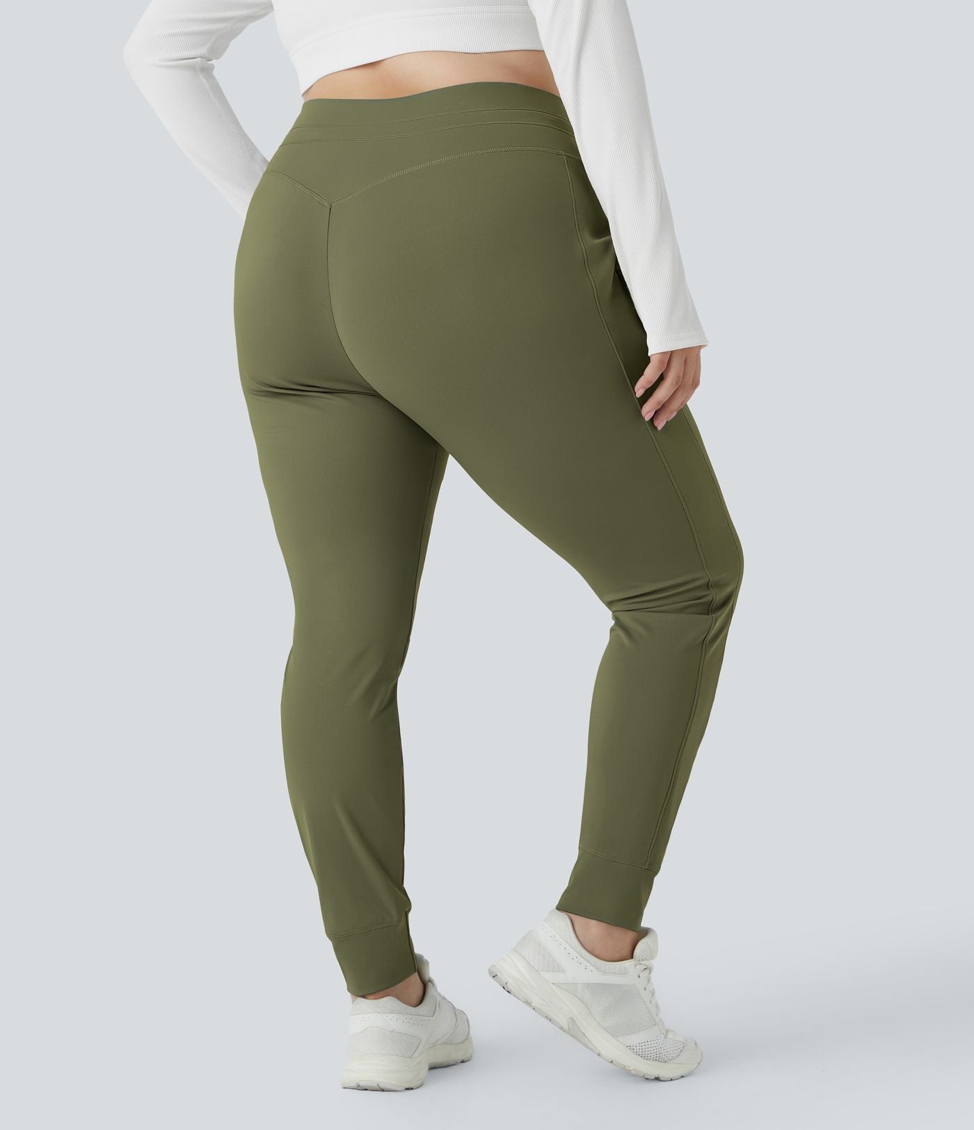 Jogging grande taille SoftlyZero™ Airy taille haute avec cordon de serrage poches latérales longueur complète effet frais InstantCool, protection solaire UPF50+