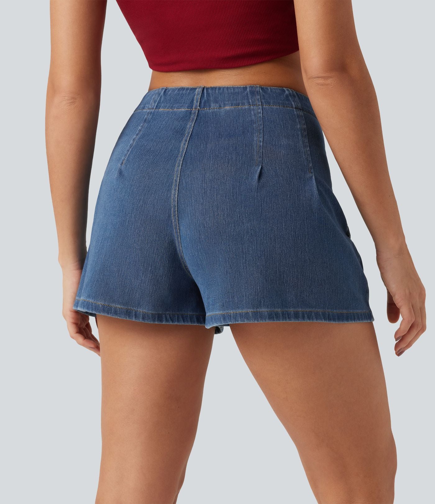 Halara Flex™ Short en denim taille haute 7,5 cm avec poches