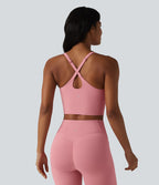 Halara UltraSculpt™ Débardeur yoga push-up à bretelles croisées réglables et coussinets non amovibles