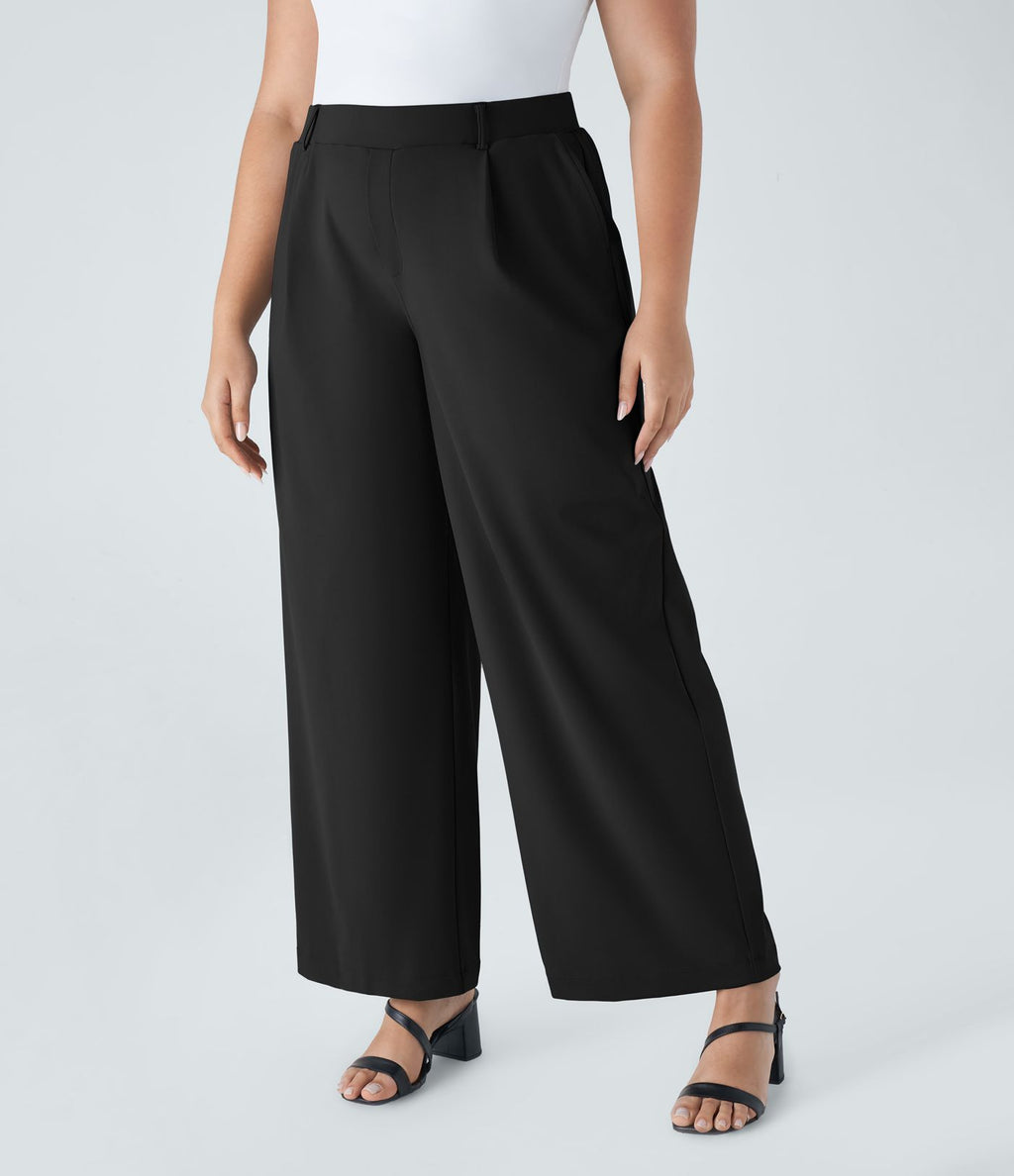 Pantalon de travail grande taille coupe droite taille haute Halara Flex™ DayStretch avec poches