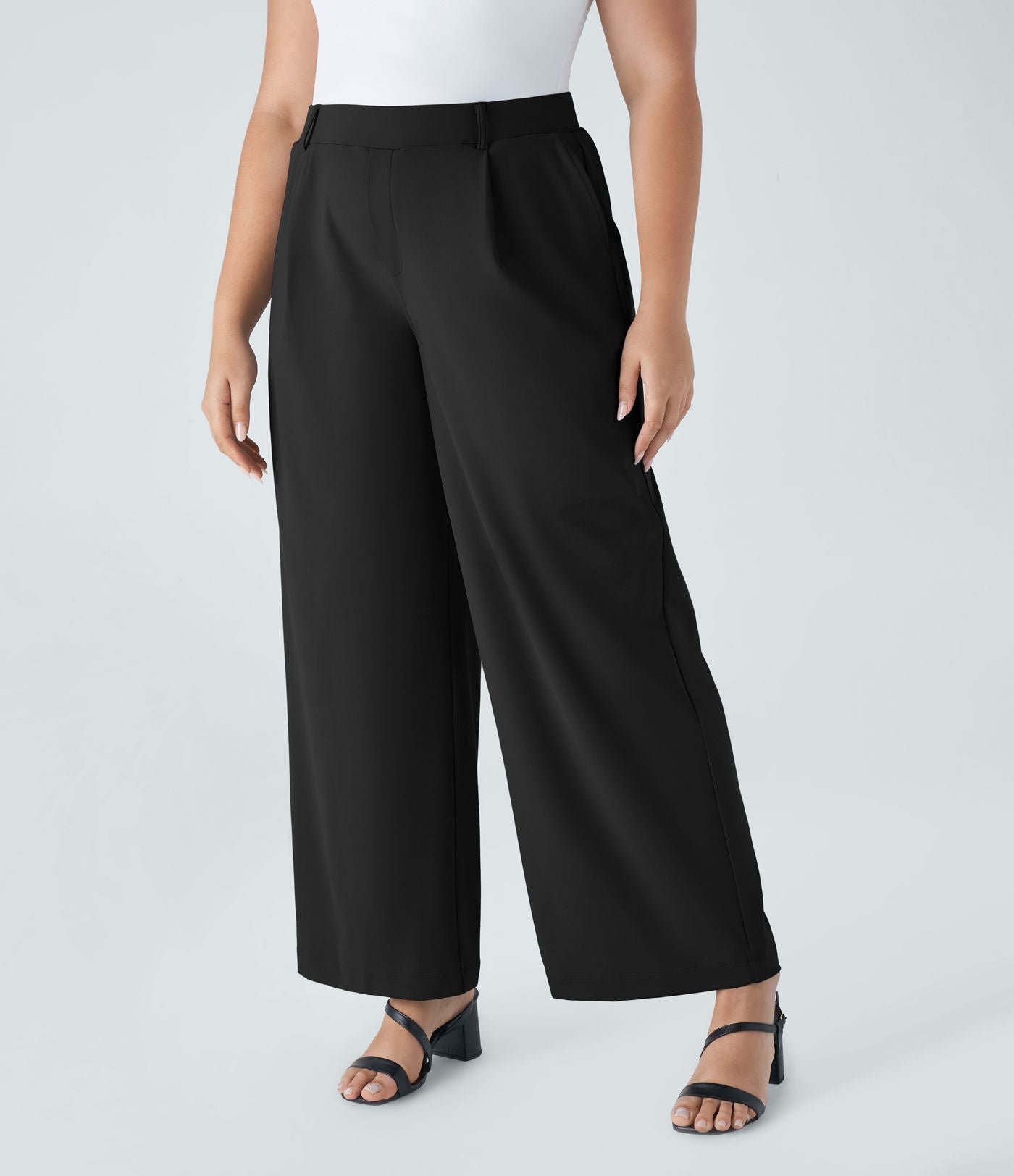 Pantalon de travail grande taille coupe droite taille haute Halara Flex™ DayStretch avec poches