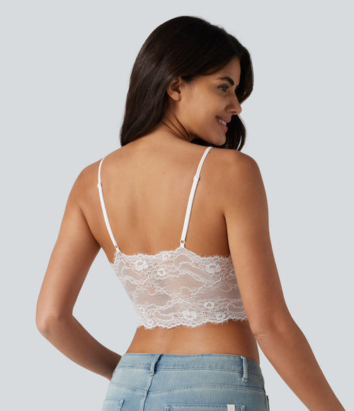 Brassière de sport décontractée OneForm Seamless Flow à maintien léger et dentelle contrastée