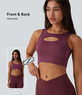 OneForm Brassière de sport de yoga sans coutures maintien léger avec découpes et soutien-gorge intégré réversible