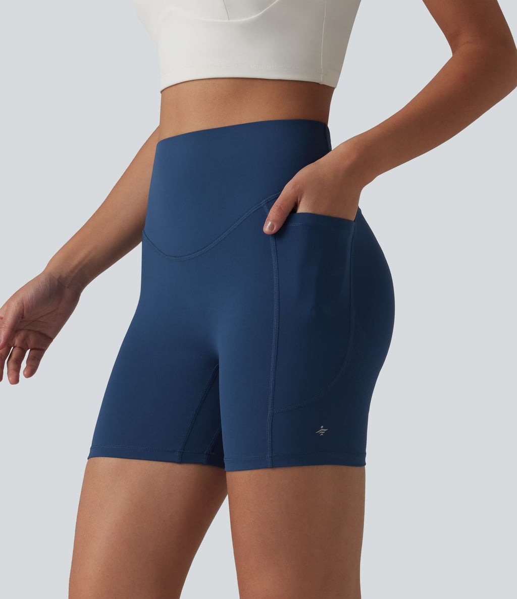 Halara UltraSculpt™ Cycliste de sport taille haute ventre plat push-up 12,5 cm avec poches