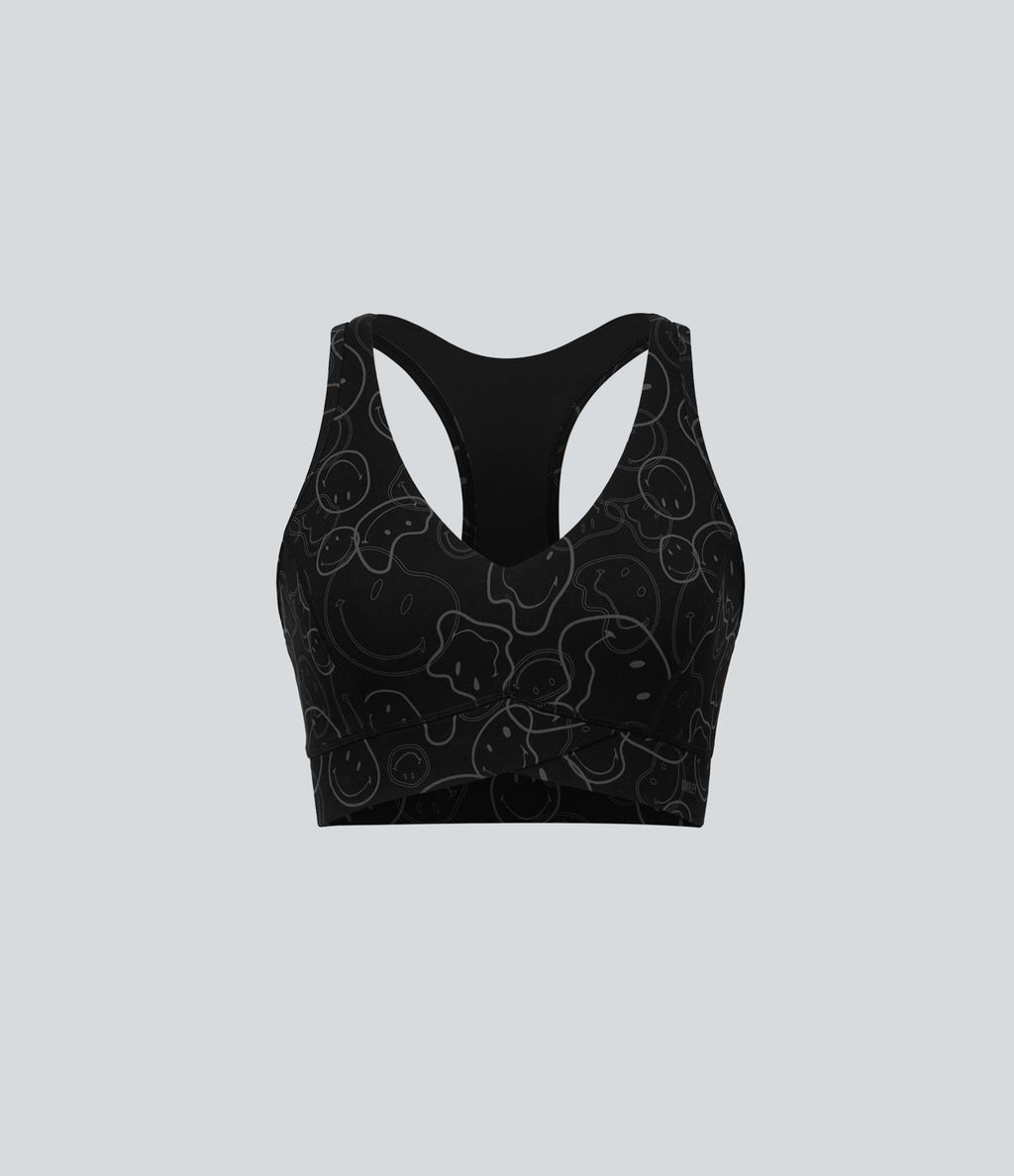 Brassière de sport training Halara X Smiley® Halara UltraSculpt™ maintien moyen col V dos nageur
