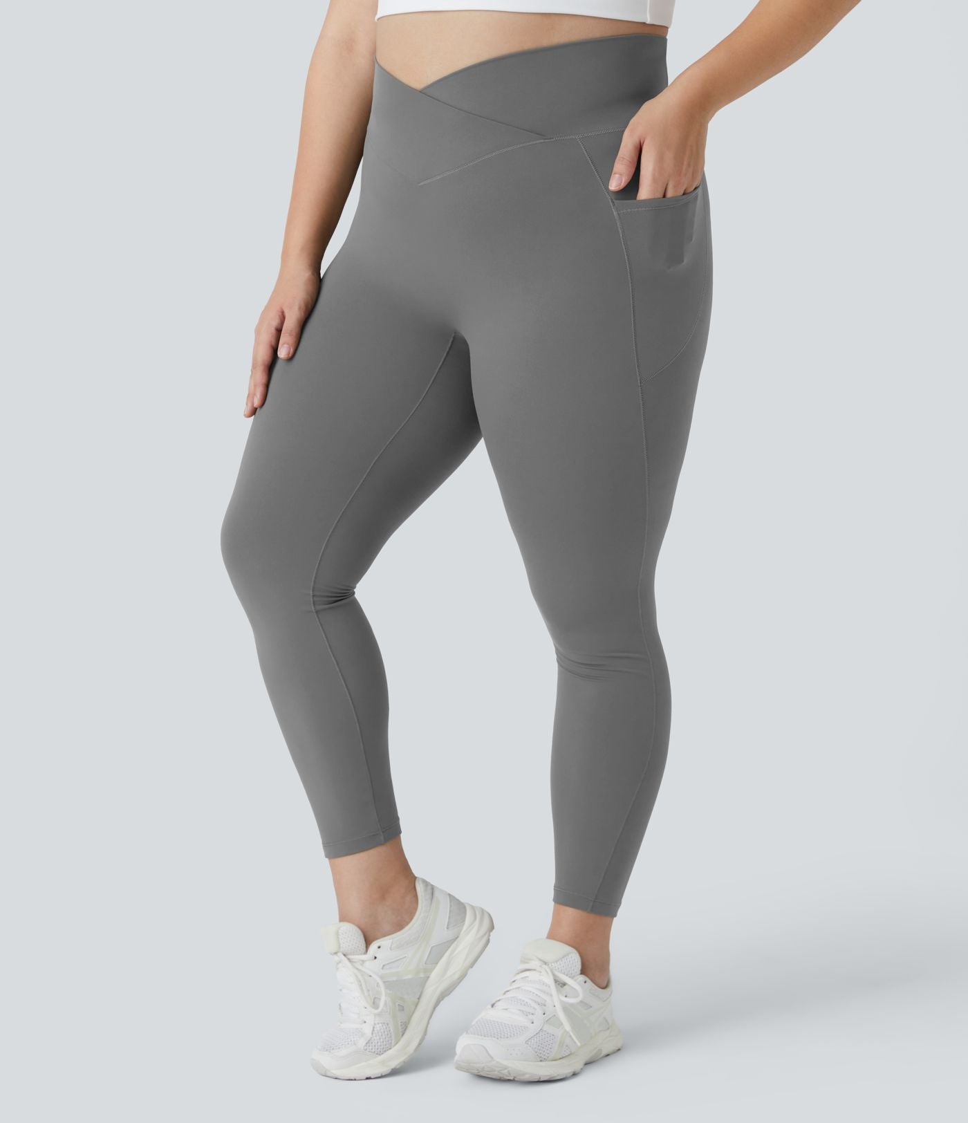 Softlyzero™ Legging Grande Taille Pleine Longueur Taille Haute Poches Latérales Croisée - UPF50+