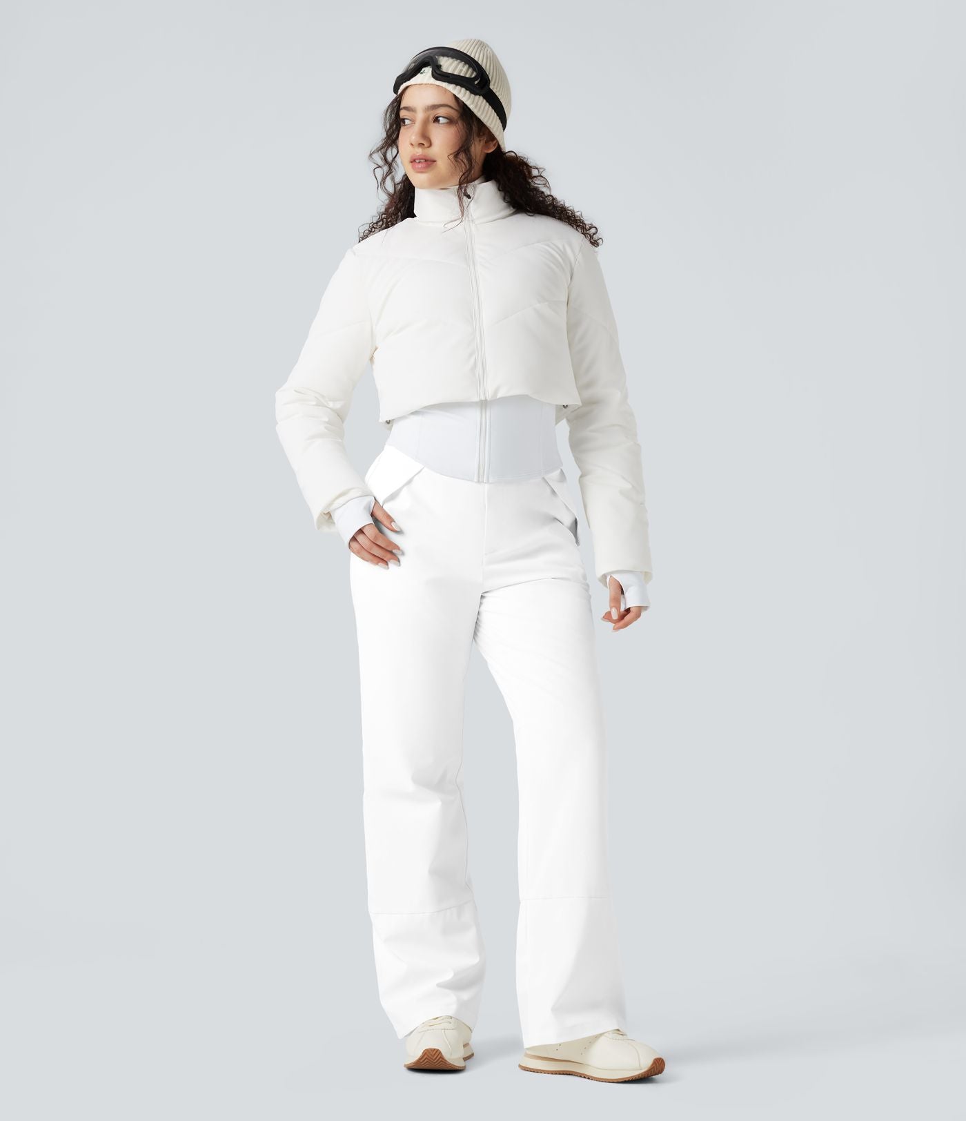 Pantalon randonnée chauffant bootcut taille haute avec poches