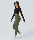 Softlyzero™ Polaire Legging Yoga à Taille Haute Thermique Croisée avec Poches Latérales