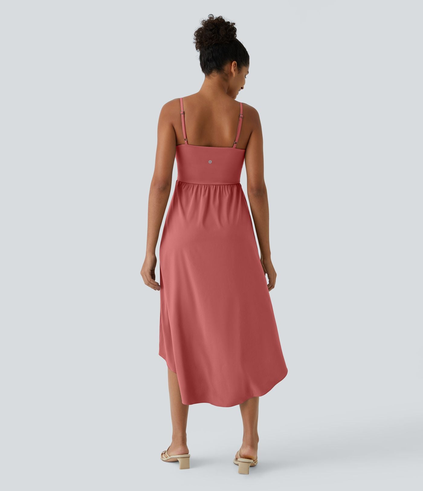 Breezeful™ Robe Casual 2 Pièces Dos Nu Haut Bas Poche Latérale Fluide Séchage Rapide