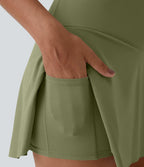 Jupe de tennis mini 2-en-1 quotidienne SoftlyZero™ Airy avec croisement, poche latérale et effet frais InstantCool, Lucid, protection solaire UPF50+