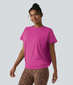 Haut de sport col rond manches courtes effet frais InstantCool avec fronces, protection solaire UPF50+