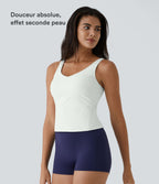 Softlyzero™ Plush Top Débardeur Uni Col en V Soutien-Gorge Intégré