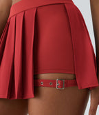 Breezeful™ Mini Jupe Soirée Plissée 2 en 1 Taille Haute Poche Latérale Boucle Réglable Séchage Rapide