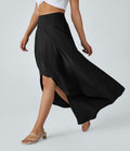 Jupe Longue Casual Breezeful™ Taille Haute à Volants 2en1 Fluide Sèchement Rapide Quotidien Maxi