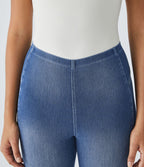 Halara Flex™ Jegging Casual 7/8 Tricoté Stretch Taille Mi-Haute avec Poche Arrière à Enfiler
