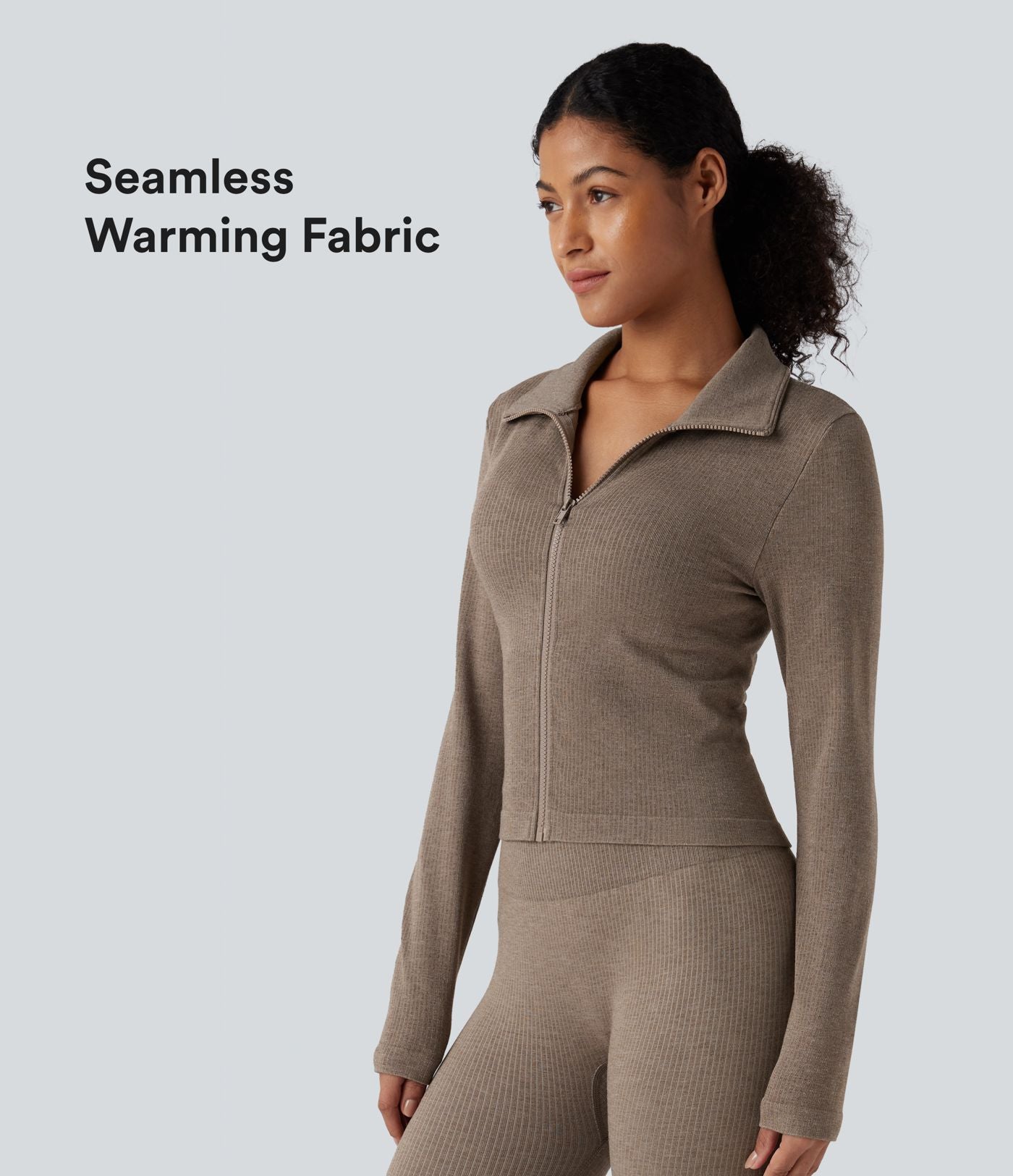 OneForm Seamless Flow Veste yoga chaude zippée à manches longues