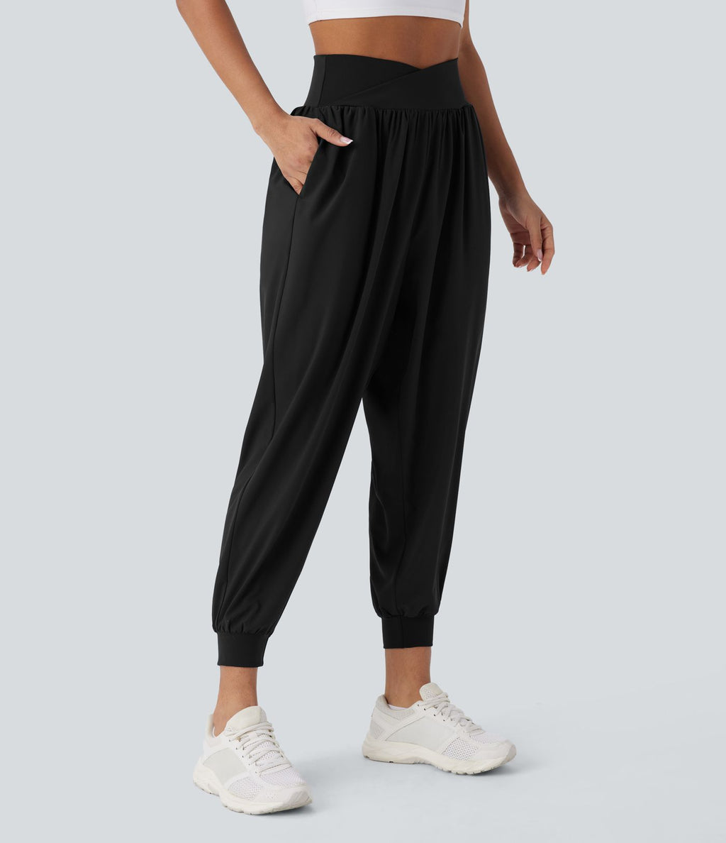 Pantalon de yoga croisé taille haute à séchage rapide Breezeful™ avec poches latérales