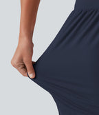 Short de yoga SoftlyZero™ Airy 2-en-1, taille haute, croisé, à effet frais InstantCool, 17,5 cm, avec poches