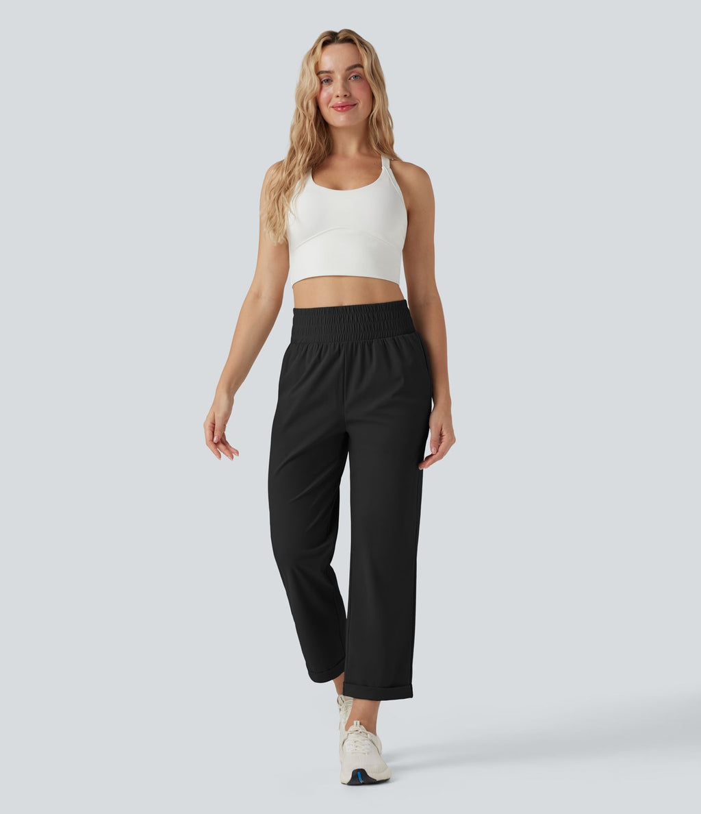 Pantalon yoga fuselé taille haute avec poches