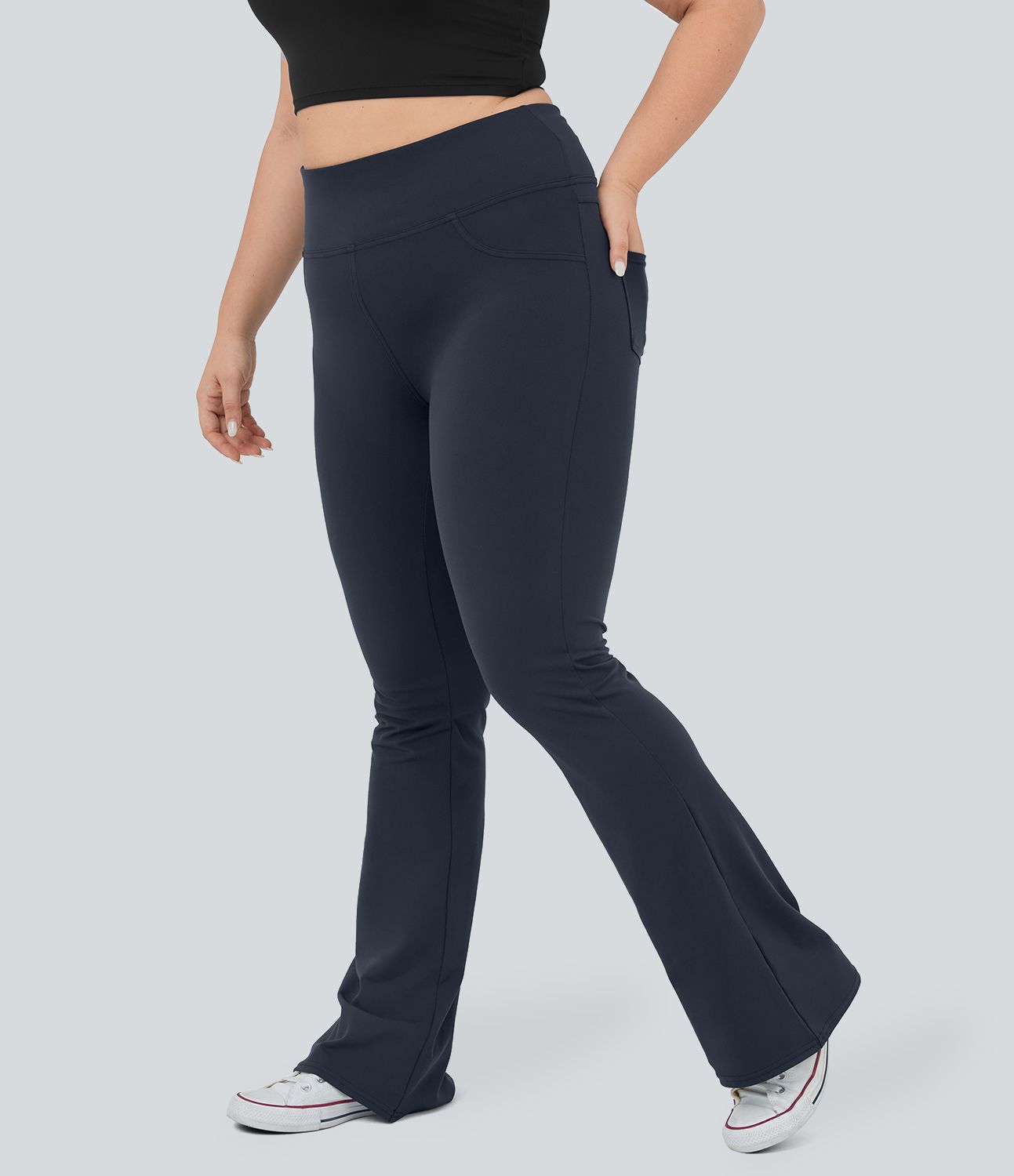 Legging yoga évasé grande taille taille haute DayStretch avec poches