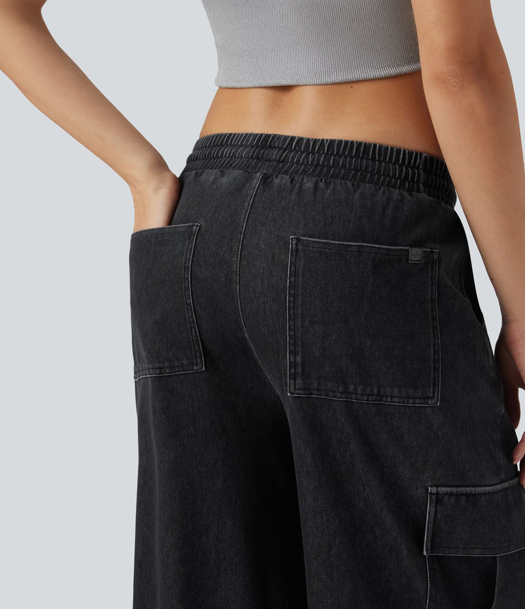 Jean décontracté Halara Flex™ cargo ample taille mi-haute avec cordon de serrage et poches