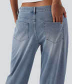 Halara Flex™ Jean coupe droite décontracté taille mi-haute avec poches
