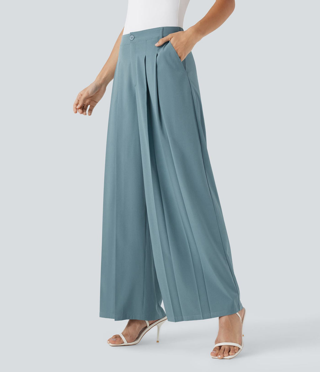 Pantalon tailleur large fluide Breezeful™ taille mi-haute séchage rapide avec poches latérales