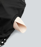 Robe midi fluide à pois à bretelles croisées dos nu col carré sans manches froncée avec soutien-gorge intégré
