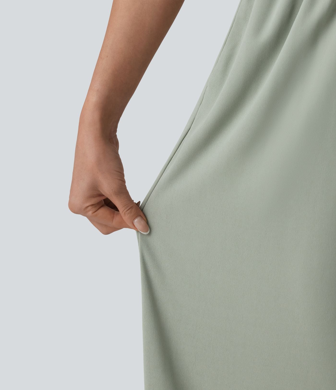 Pantalon large taille haute avec cordon de serrage et poches