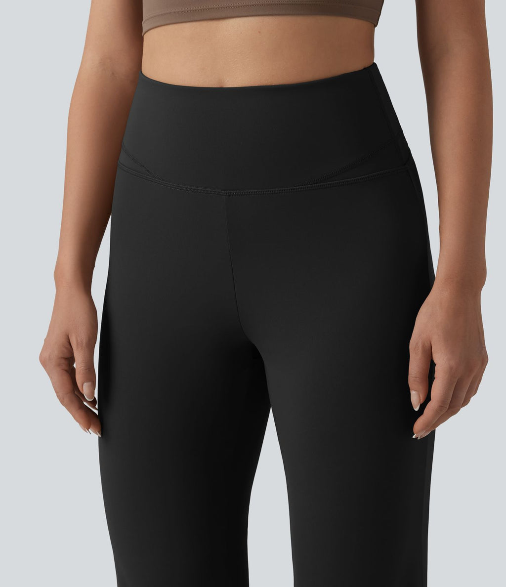 Pantalon de yoga gainant taille haute coupe droite