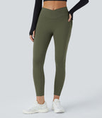 Softlyzero™ Polaire Legging Yoga à Taille Haute Thermique Croisée avec Poches Latérales