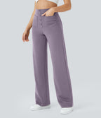 Pantalon taille haute coupe droite DayStretch avec poches