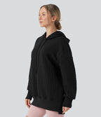 Sweat-shirt à capuche décontracté manches longues coupe décontractée