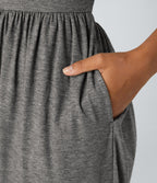 Combinaison Décontractée Dos Nu Col en U Torsadé Poches Latérales Plissées Style Sarouel - Édition Easy Peasy