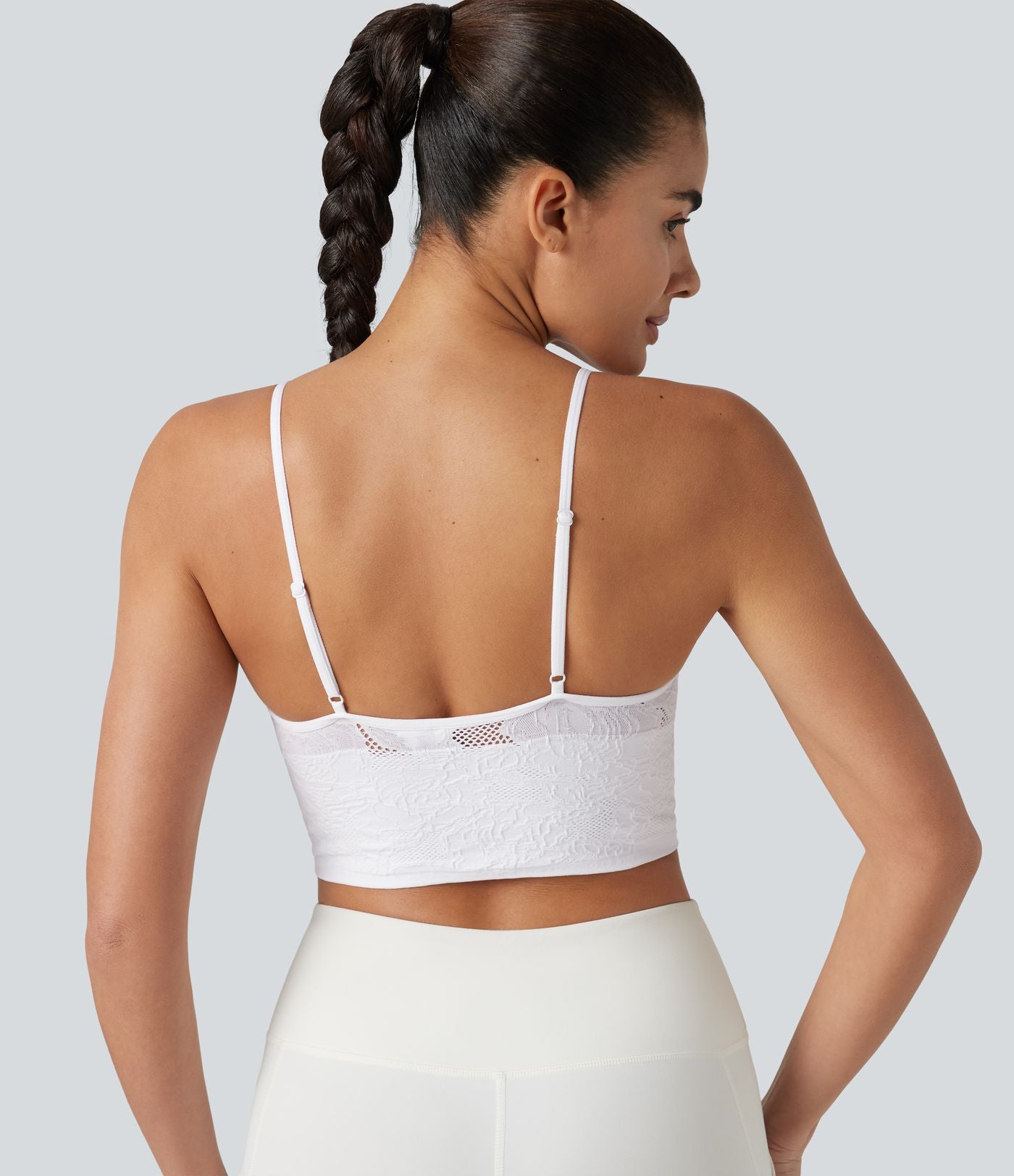 Débardeur de yoga court OneForm Seamless Flow à motif jacquard avec soutien-gorge intégré